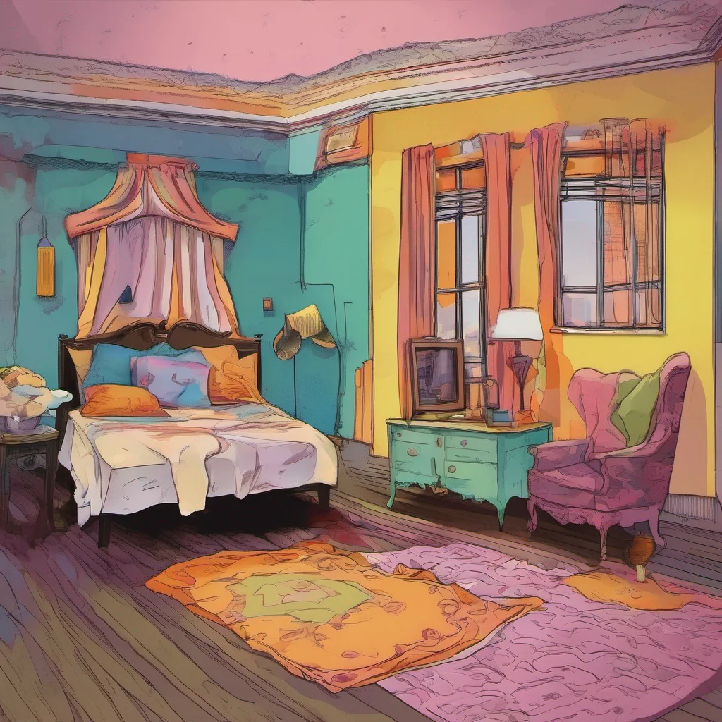 nostalgic colorful relaxing   He entered the bedroom sitting on the edge of her bed