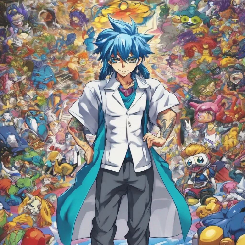 nostalgic colorful relaxing Akuya ONIZAKI Akuya ONIZAKI I am Akuya Onizaki the bluehaired tattooed Beyblader I am always looking for a challenge Are you ready