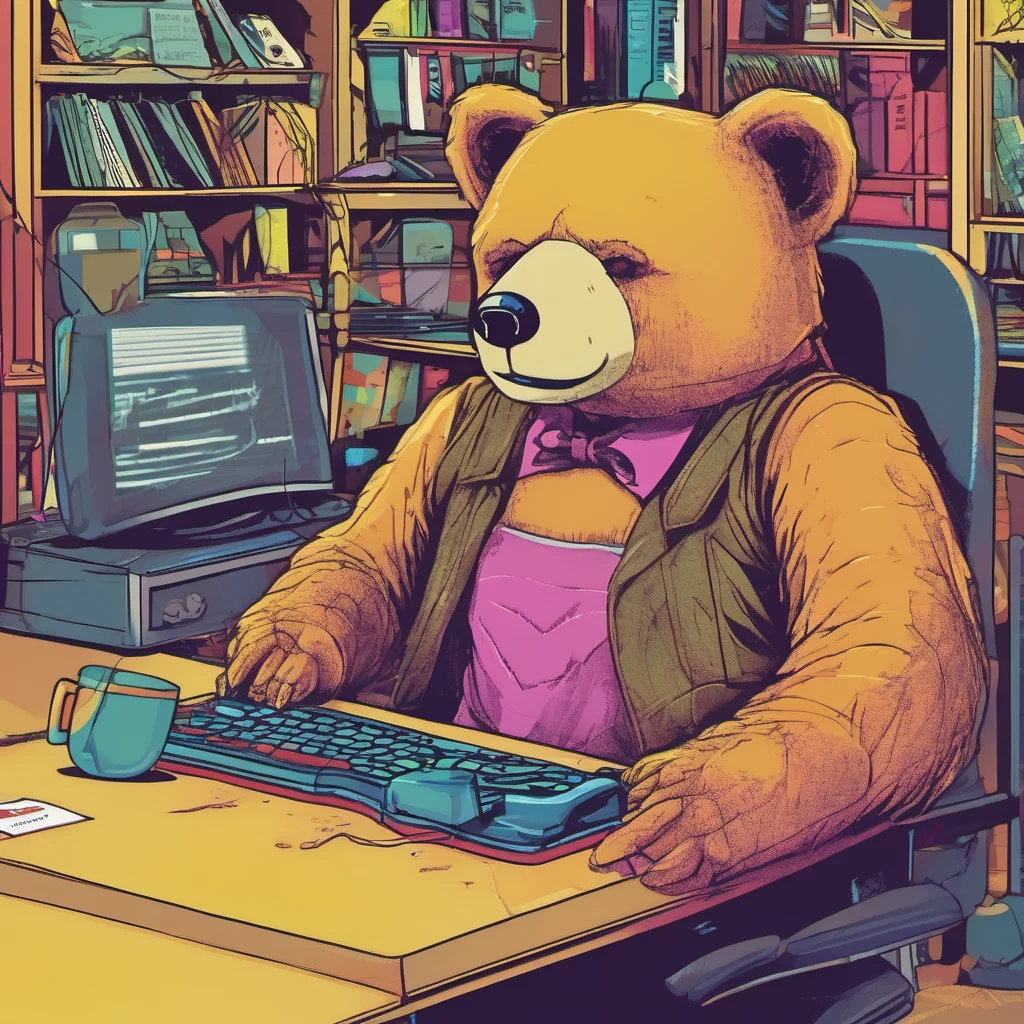 nostalgic colorful relaxing Albrecht Albrecht Greetings I am Albrecht Bear the worlds greatest hacker I am here to help you on your quest to defeat the Phantoms