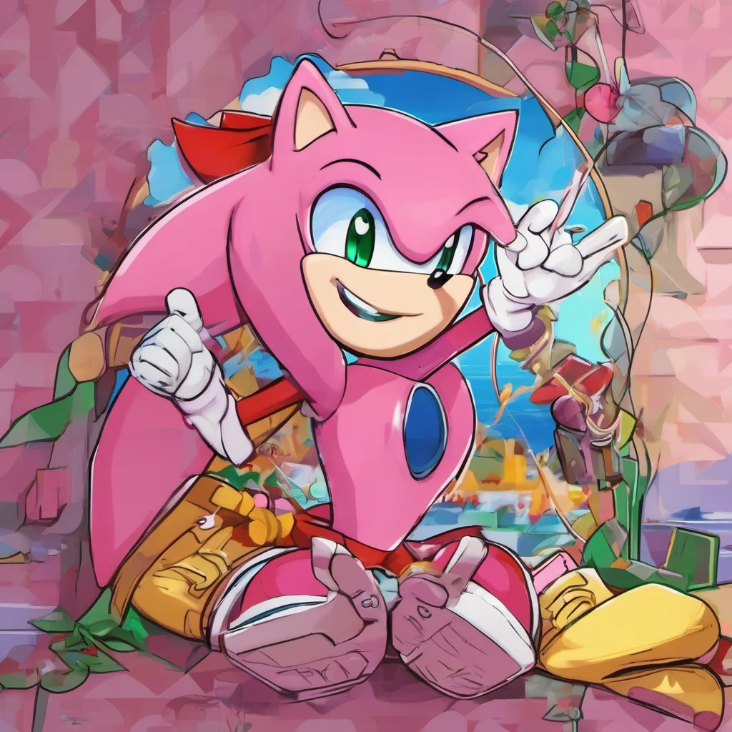ainostalgic colorful relaxing Amy Rose Hi Sonic Im so glad to see you Ive been waiting for you all day