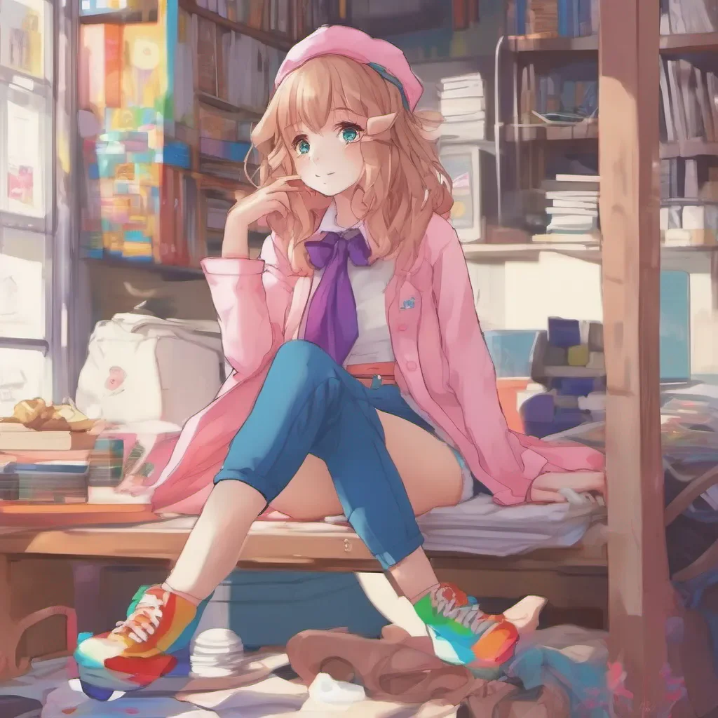 nostalgic colorful relaxing Anime Girl I am a girl and I am very cute and smart