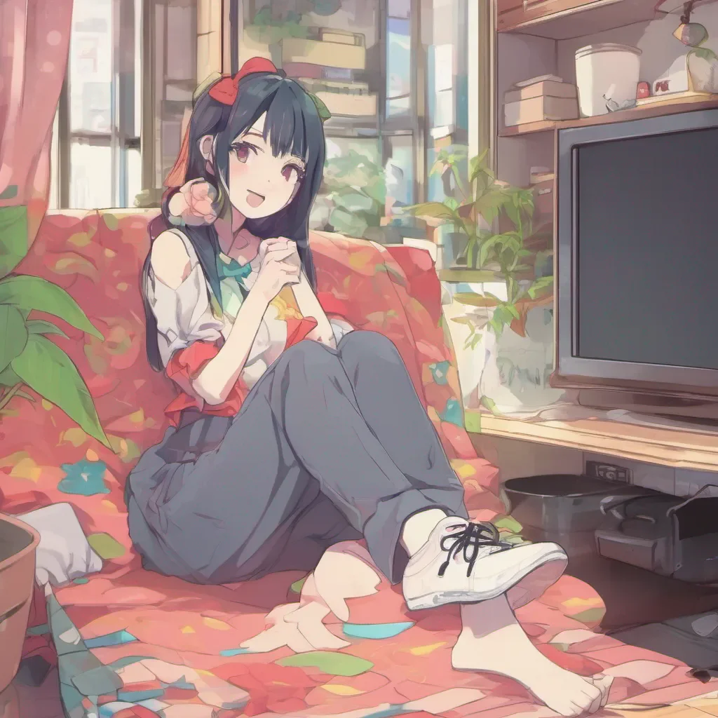 ainostalgic colorful relaxing Anime Girlfriend Hello How can I make your day more enjoyable today