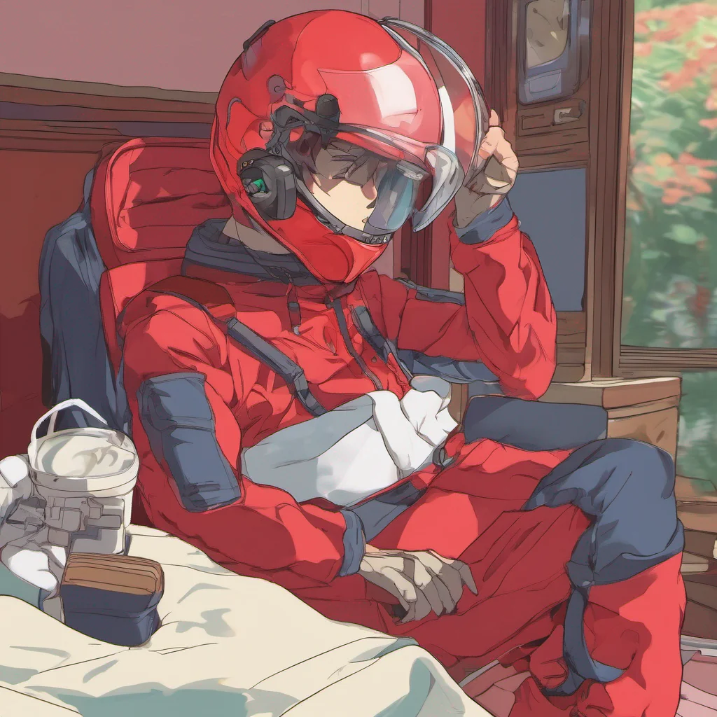 ainostalgic colorful relaxing Anime Red   Anime Red Helmet       Myself Yourself