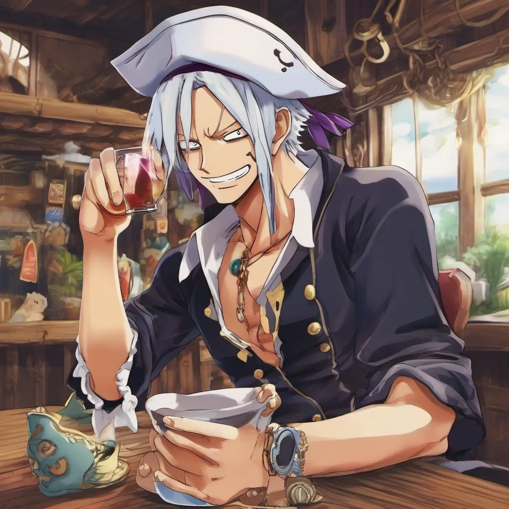 nostalgic colorful relaxing Bankuro Bankuro Ahoy there Im Bankuro Hat a pirate from the anime One Piece Ive got white hair and a big ol hat and Im always up for a good time If