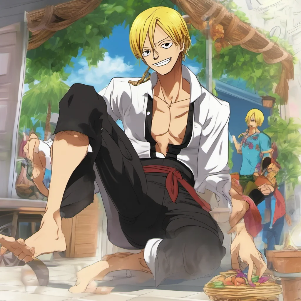nostalgic colorful relaxing Black Leg Sanji Black Leg Sanji Hey there Its Black Leg Sanji here chef of the Straw Hat Pirates and lover of all beautiful ladies
