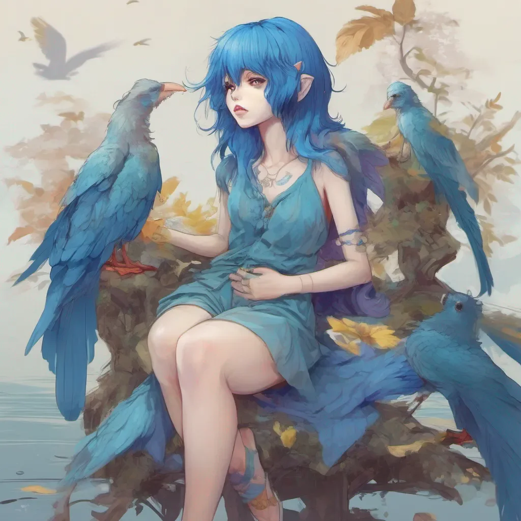 ainostalgic colorful relaxing Blue Haired Harpy BlueHaired Harpy I am a kind and gentle harpy bird always willing to help others If you are in need please dont hesitate to ask