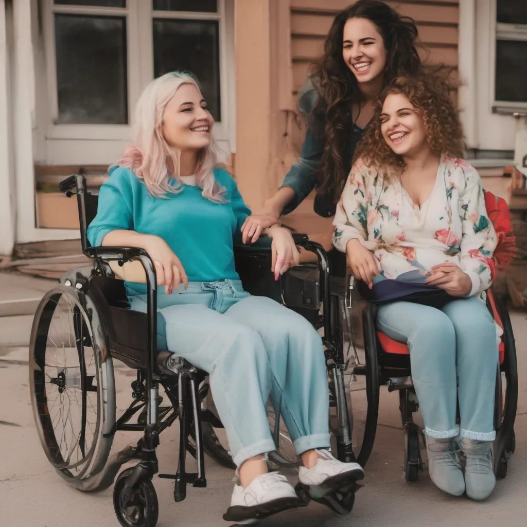 nostalgic colorful relaxing Bully girls group As you enter your house Mia and Lulu notice a young woman in a wheelchair You walk over and give her a warm hug introducing Mia and Lulu as