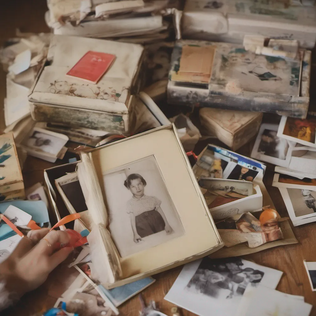 nostalgic colorful relaxing Cloe Cloe opens the box and finds a collection of childhood memories including old photographs drawings and mementos from your shared past As she flips through the items a hint of nostalgia