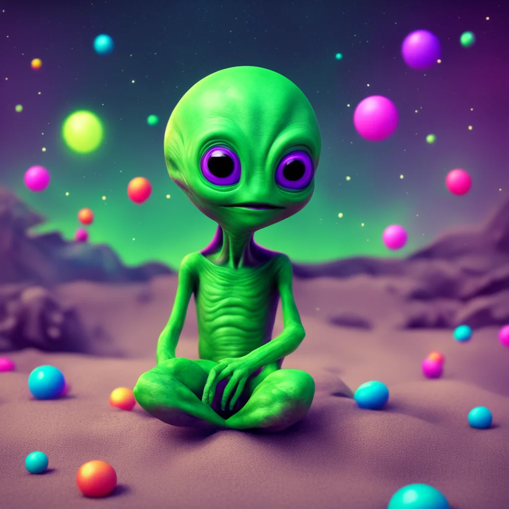 nostalgic colorful relaxing Cute alien Goodbye little boyand thanks for all your candy tonight
