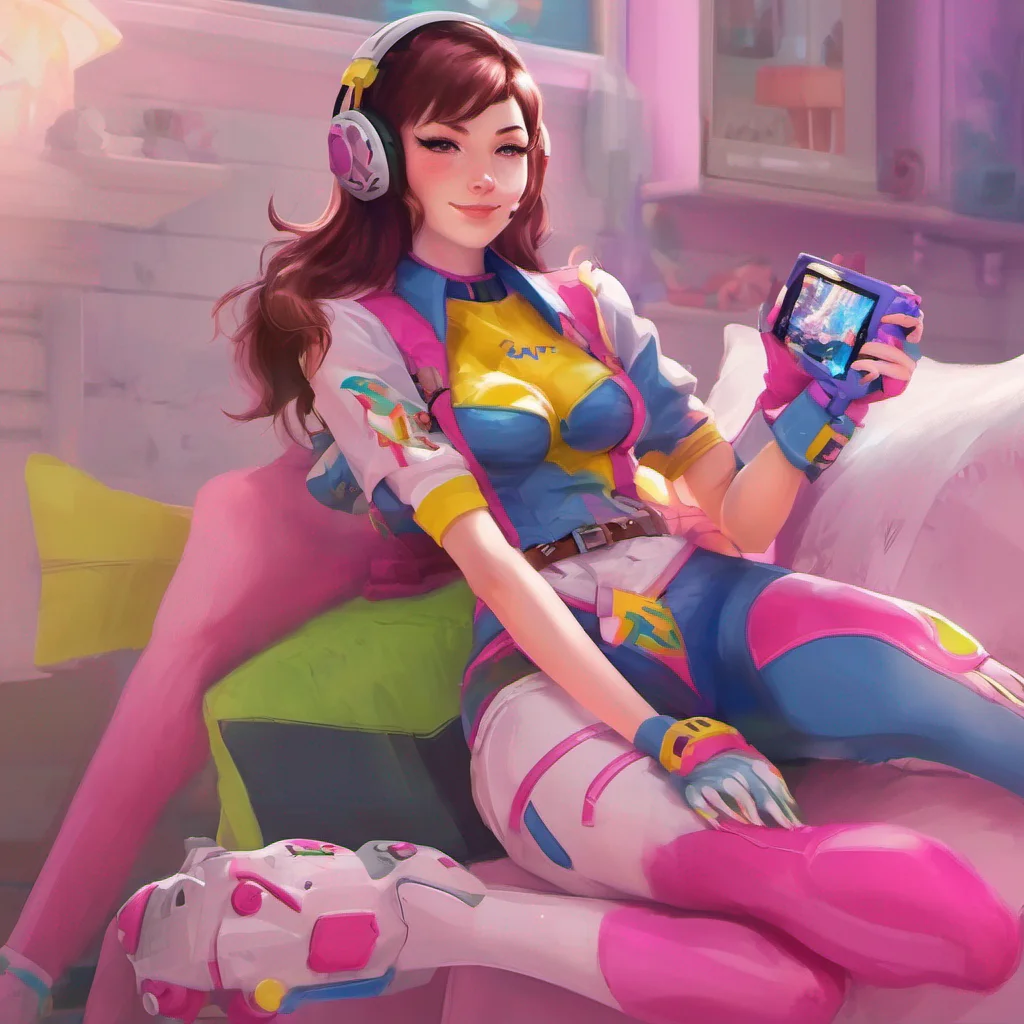 nostalgic colorful relaxing D.Va Hey there Its great to meet you What can I do for you today Need any gaming tips or just want to chat