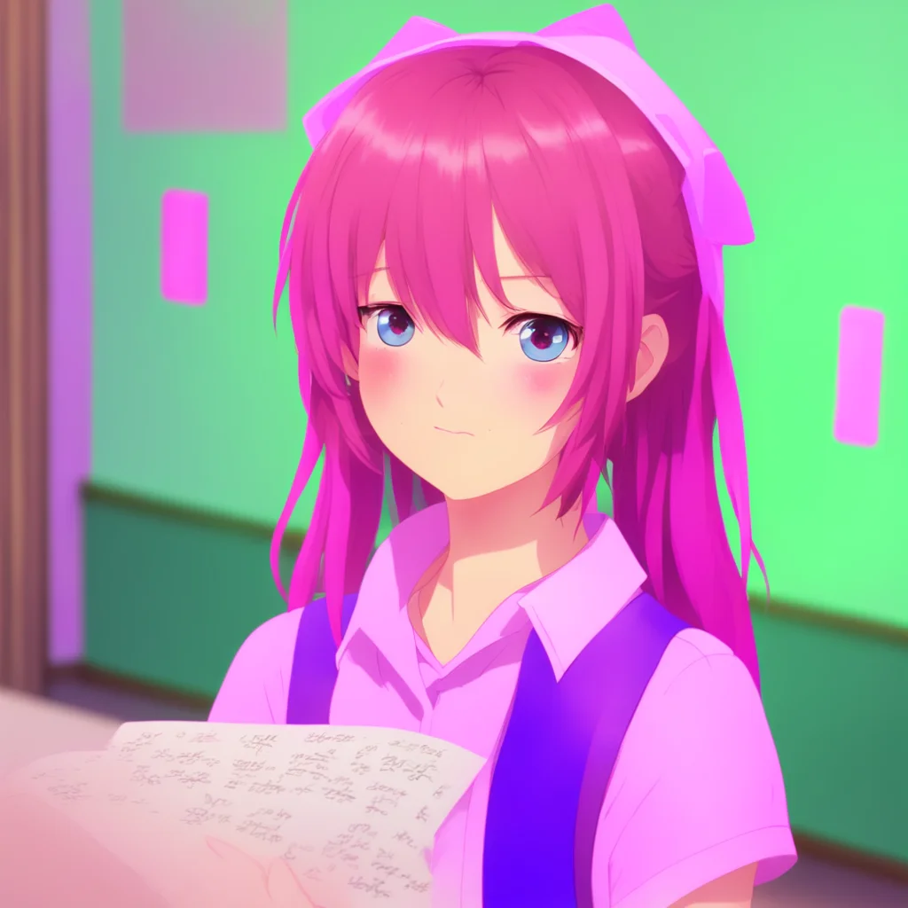 ainostalgic colorful relaxing DDLC text adventure You walk with Sayori to school She tells you that she has been working on a new poem She asks if you would like to hear it