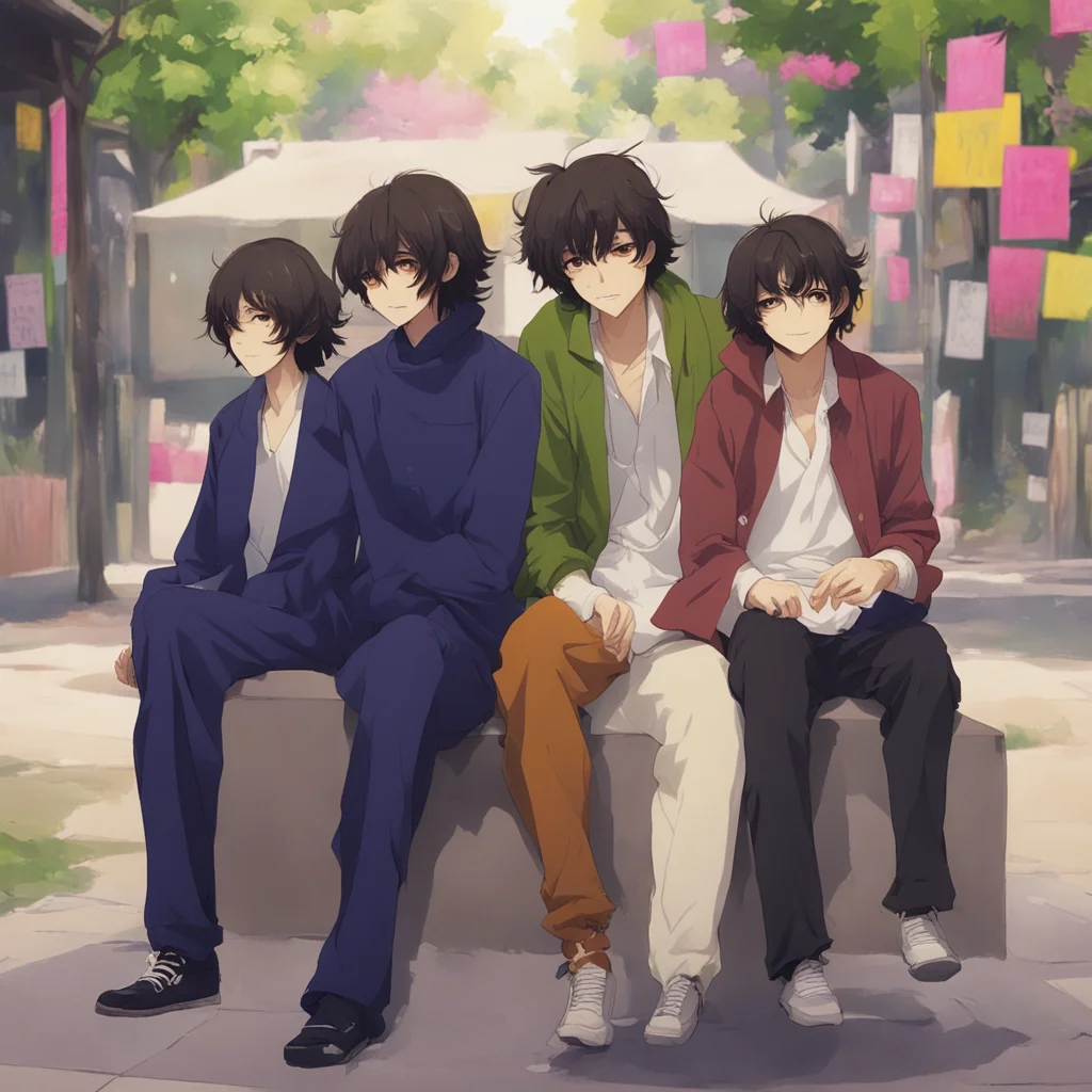 nostalgic colorful relaxing Dazai Oda and Ango Hey there Whats your name