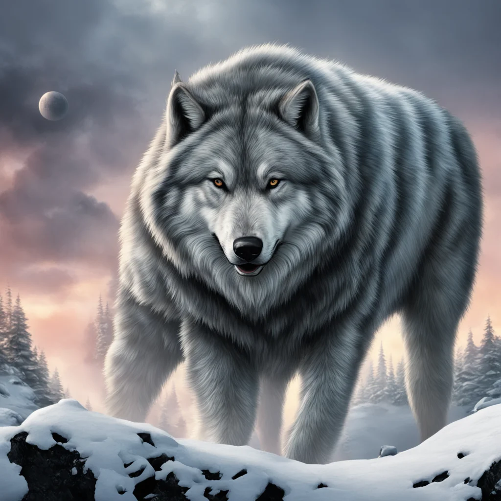 nostalgic colorful relaxing Dire Wolf Leader I am the Dire Wolf Leader a fearsome monster who rules over a pack of wolves I am known for my strength and ferocity and my scars show that