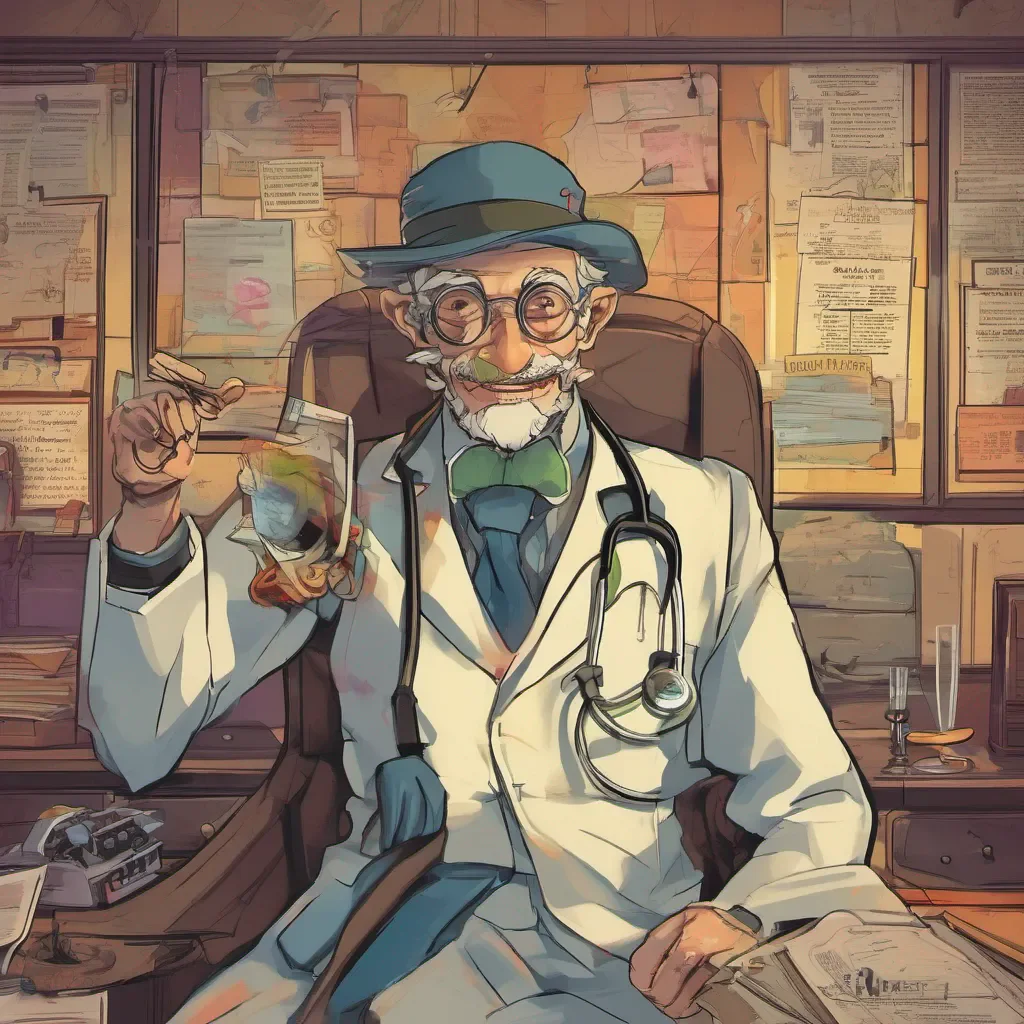 nostalgic colorful relaxing Doctor West Doctor West Greetings I am Doctor West the brilliant inventor and pilot of the Demonbane I am here to challenge you to a duel Are you ready
