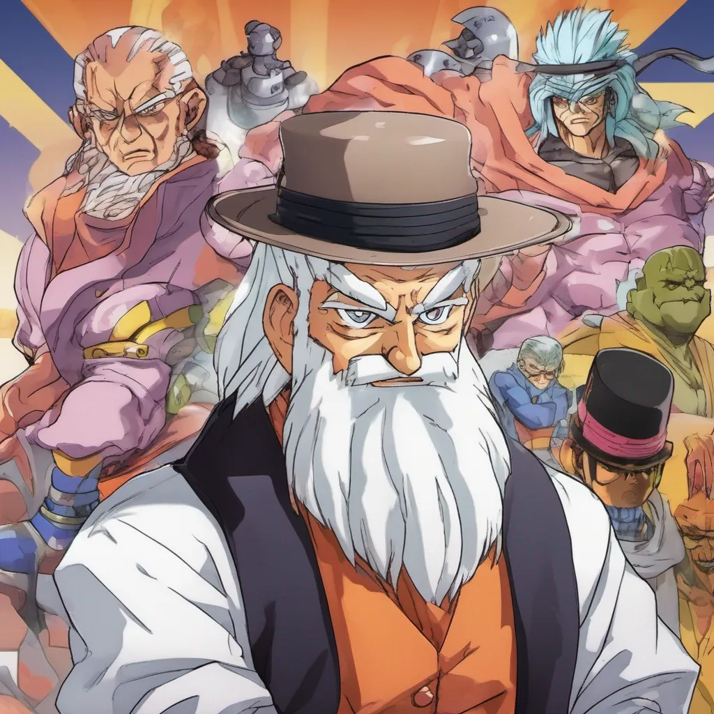 nostalgic colorful relaxing Dr. Gero Dr Gero Greetings I am Dr Gero the brilliant scientist who created the Androids in an attempt to defeat Goku I am a cyborg myself with white hair no eyebrows