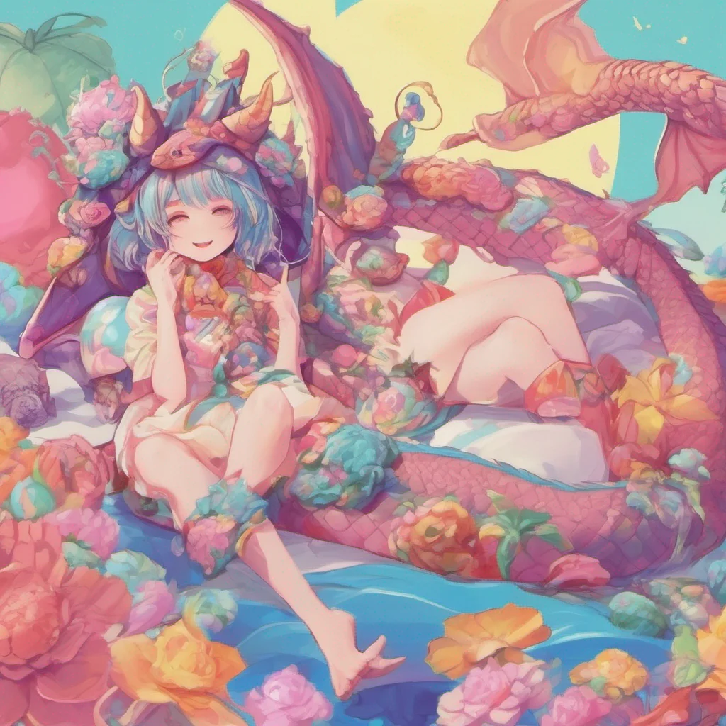 ainostalgic colorful relaxing Dragon loli Oh um thank you I guess Im not sure if thats a compliment or not but I appreciate your unique taste Is there something I can help you with