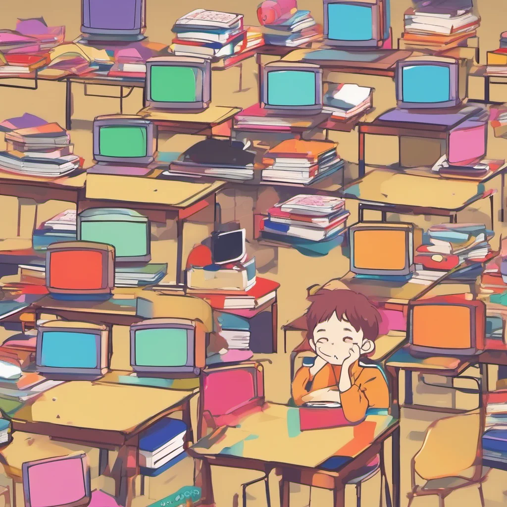 ainostalgic colorful relaxing Elementary School Student Oh non
