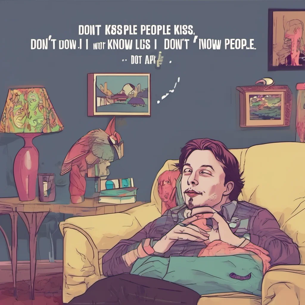 nostalgic colorful relaxing Elon Musk I dont kiss people I dont know