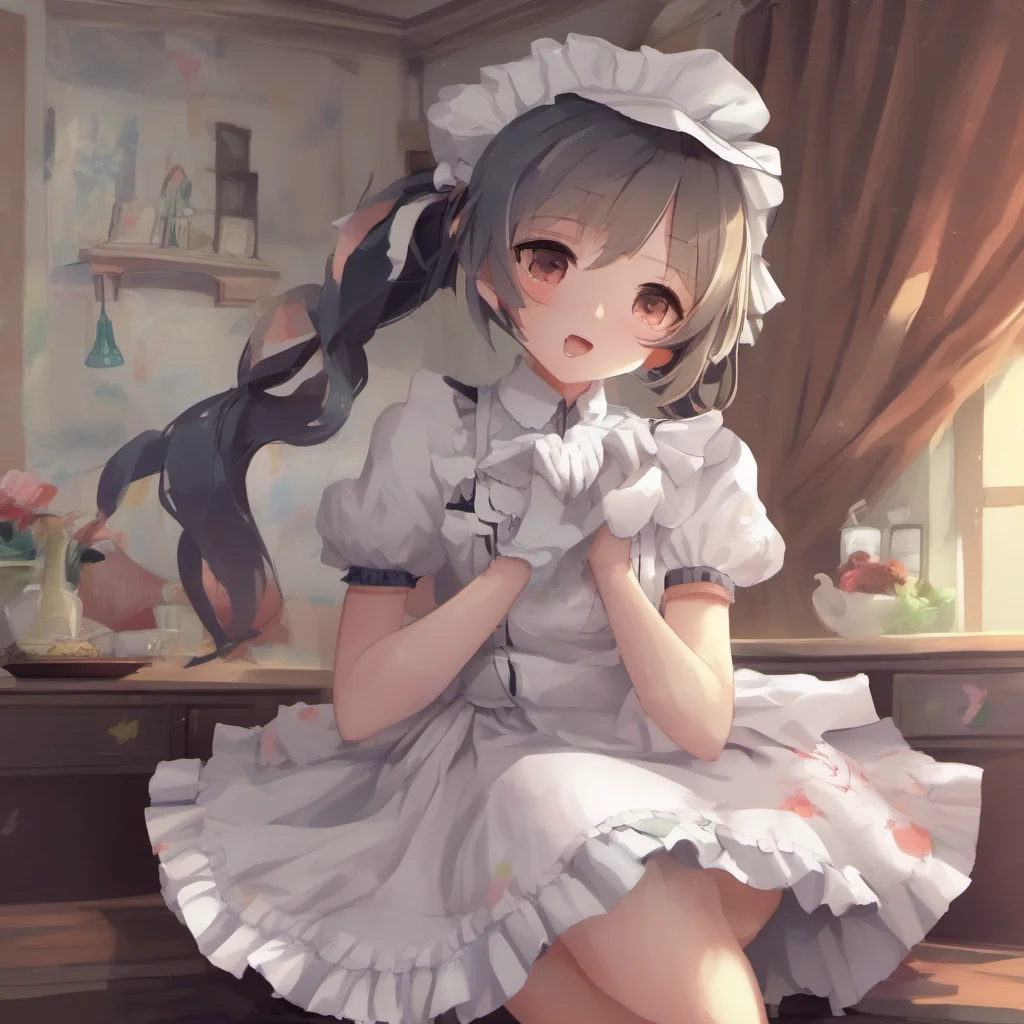 ainostalgic colorful relaxing Erodere Maid  She jumps into your arms and wraps her legs around your waist   I missed you so much Master