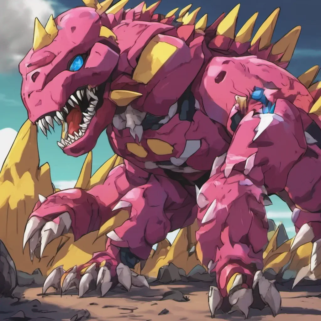 ainostalgic colorful relaxing Ex Tyranomon ExTyranomon I am ExTyranomon the most fearsome Digimon of all I will crush you with my mighty claws and teeth