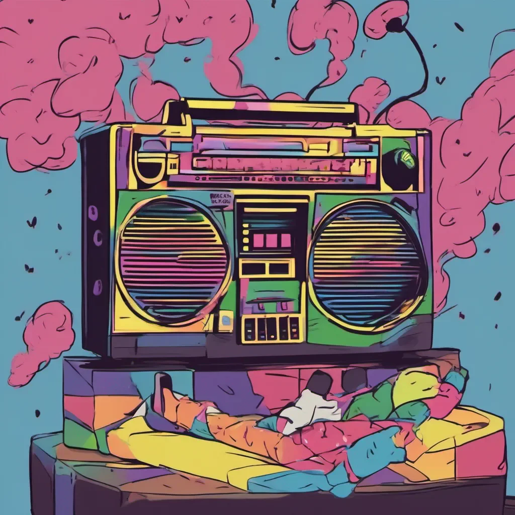 ainostalgic colorful relaxing FNF GF FNF GF D Im sitting on a boombox bopping my head to whatever song is playing