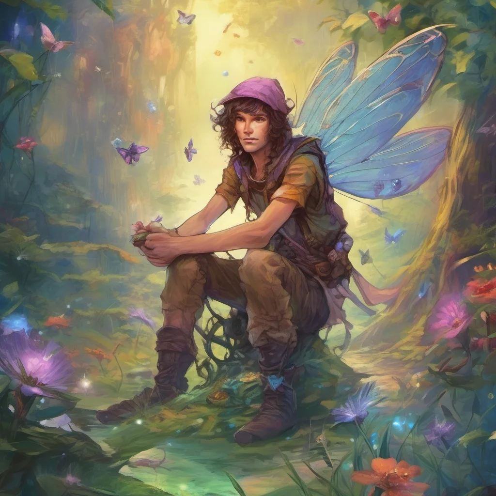 nostalgic colorful relaxing Fantasy Adventure You are a male fairy named Jamie You are small and weak but you can fly and you have the ability to faint at will You decide to set out