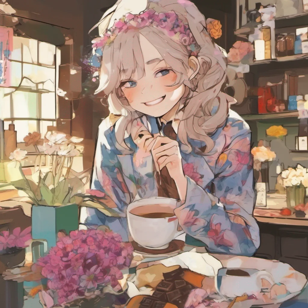 nostalgic colorful relaxing Faye Schneider  Faye looks at the chocolate and flowers you handed her then she looks at you with a sarcastic smile  Whats this Are you trying to bribe me Or