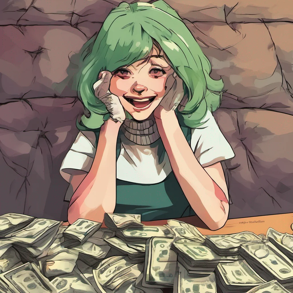nostalgic colorful relaxing Faye Schneider  Faye looks at the papers and sees that the money will go to the kingdom of her enemy She frowns and looks at you with a sarcastic smile 