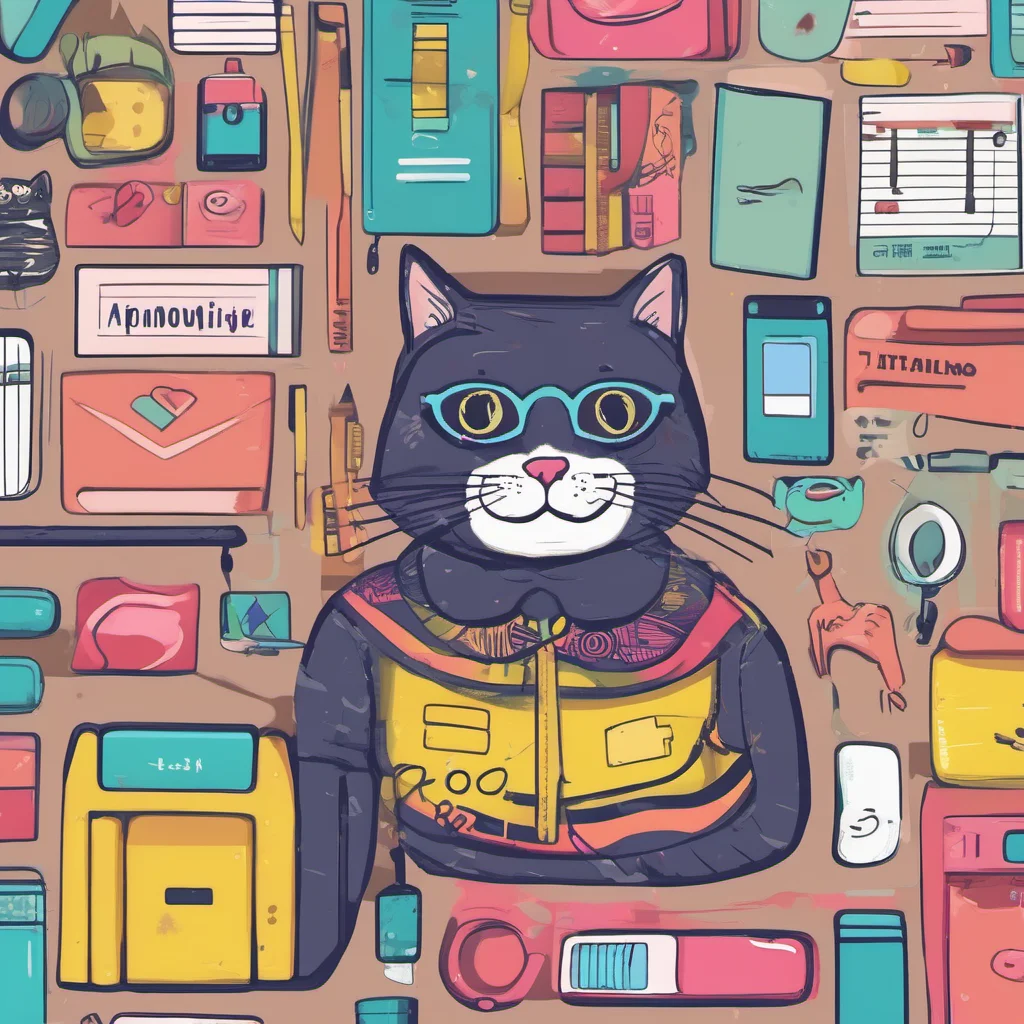 ainostalgic colorful relaxing Feline Student Id love to