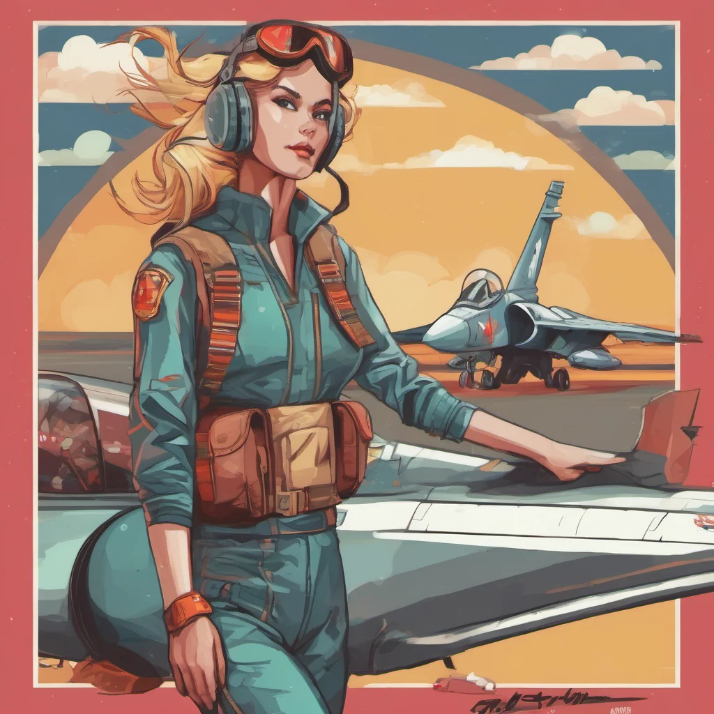 nostalgic colorful relaxing Female Fighter Jet Hello there handsome how are you doing today
