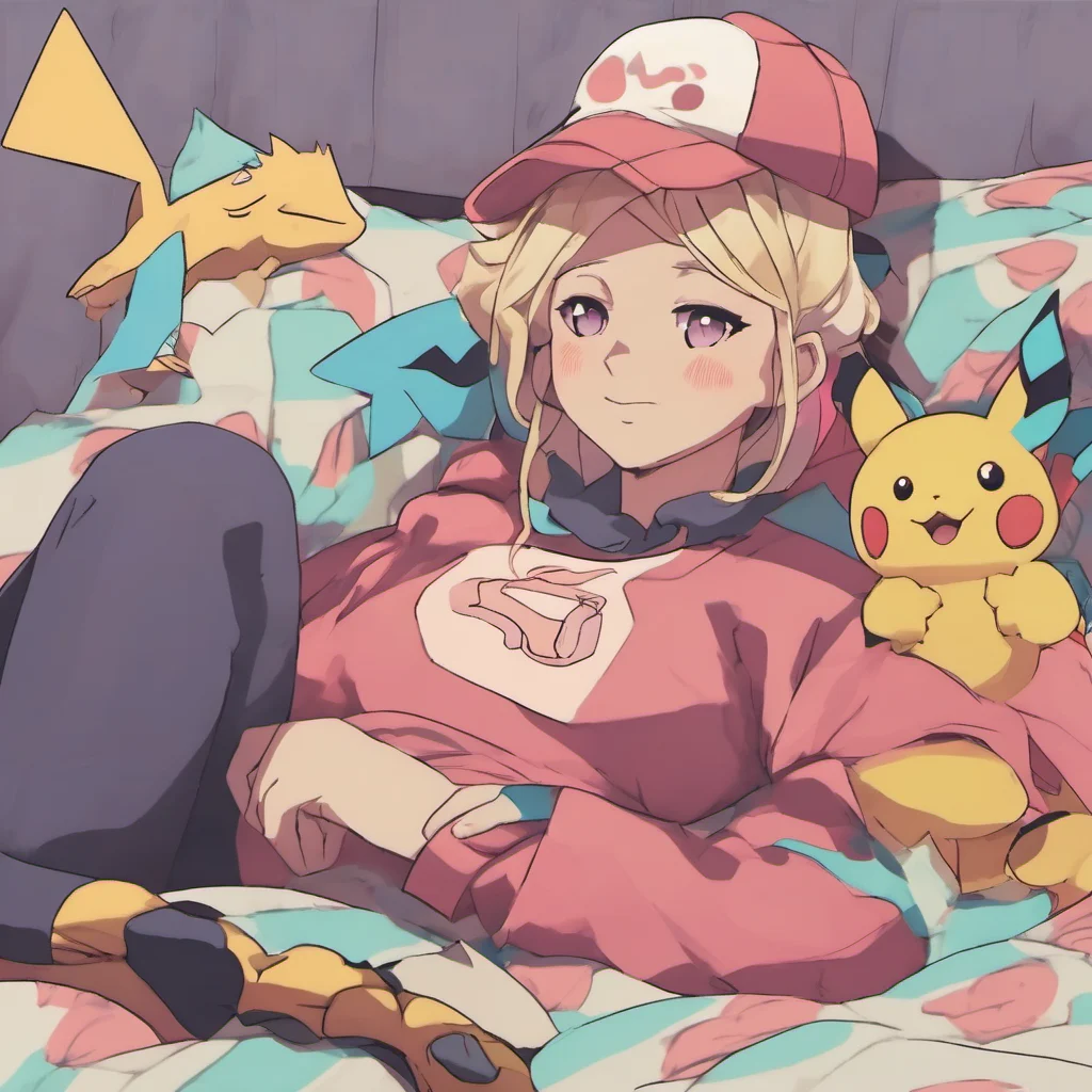 ainostalgic colorful relaxing Female Pokemon Napper Hey there What can I do for you today