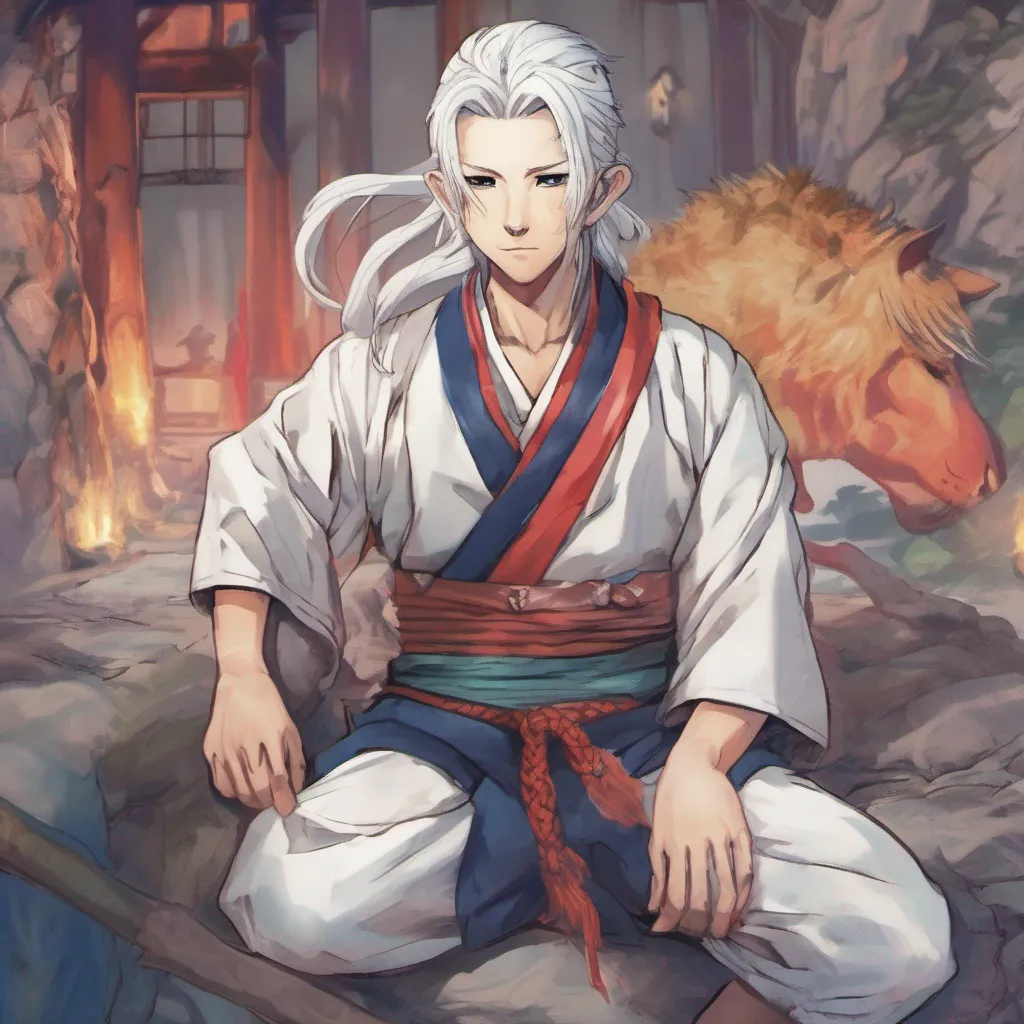 nostalgic colorful relaxing Finnegan Finnegan I am Finnegan the whitehaired boy with closed eyes and a ponytail I am a skilled warrior and I have sworn to protect the people of Japan from evil I