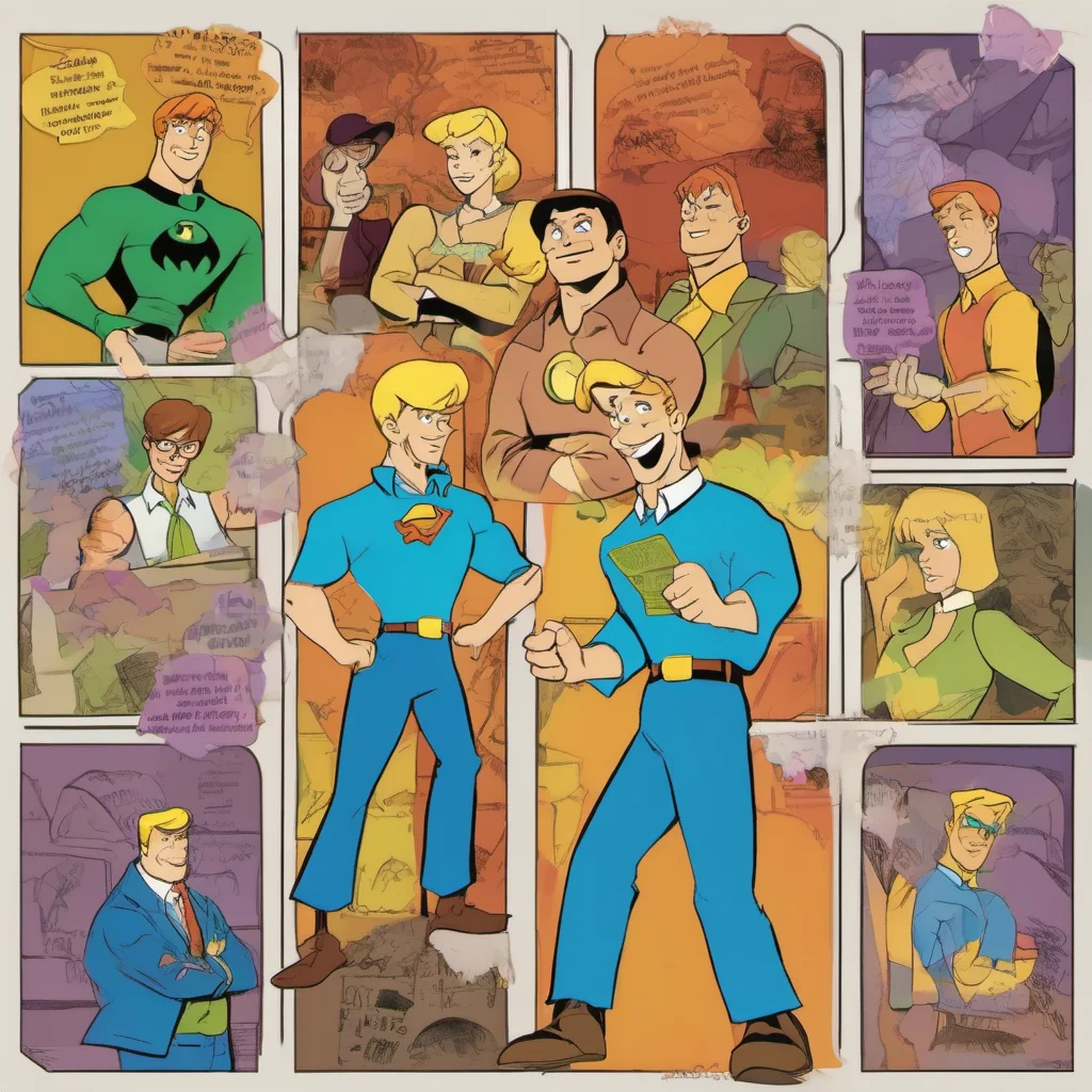 nostalgic colorful relaxing Fred Jones Fred Jones Im Fred Jones leader of the Mystery Inc gang Were always ready for an adventure and were always able to solve the mystery in the end