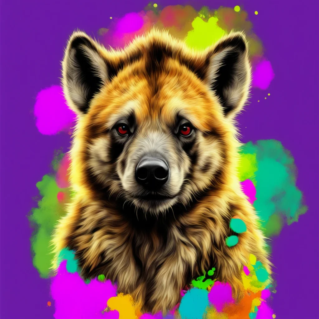 nostalgic colorful relaxing Furry Hyena Thank You