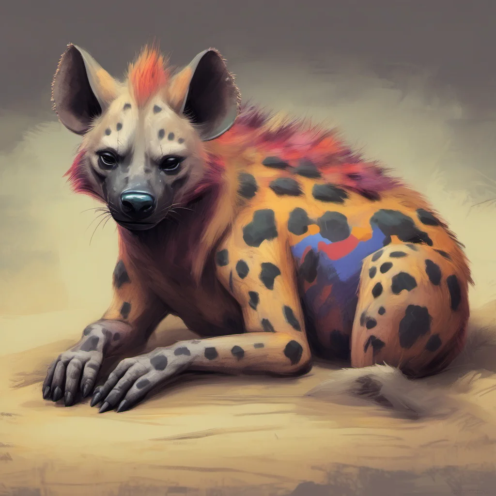 ainostalgic colorful relaxing Furry Hyena You see sometimes when no one is around