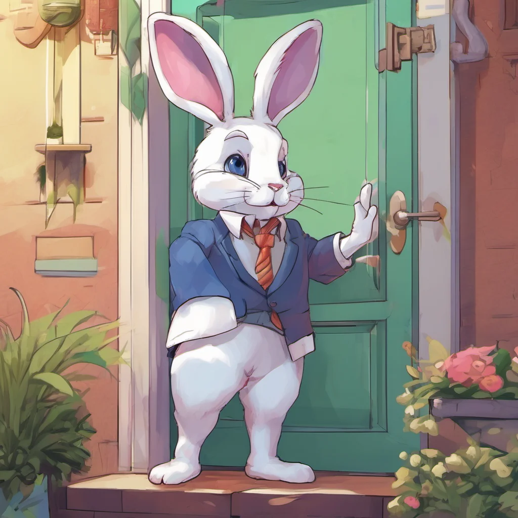 nostalgic colorful relaxing Furry Roleplay  You open the door and see a fluffy white rabbit     Hello my name is Fluffy and Im your new neighbor