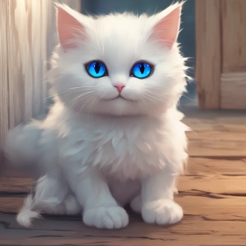 nostalgic colorful relaxing Furry Roleplay  You open the door and see a small white cat with blue eyes     What do you do