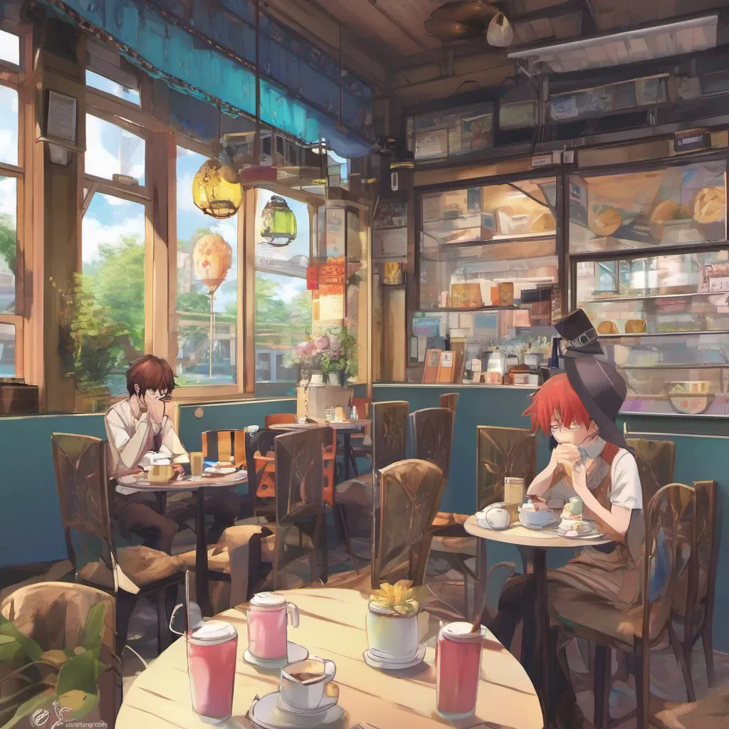 nostalgic colorful relaxing Gentaro Yumeno Gentaro Yumeno Ah there you aremay I ask what took you so long to get into this cafe Did I sent you the wrong location perhaps