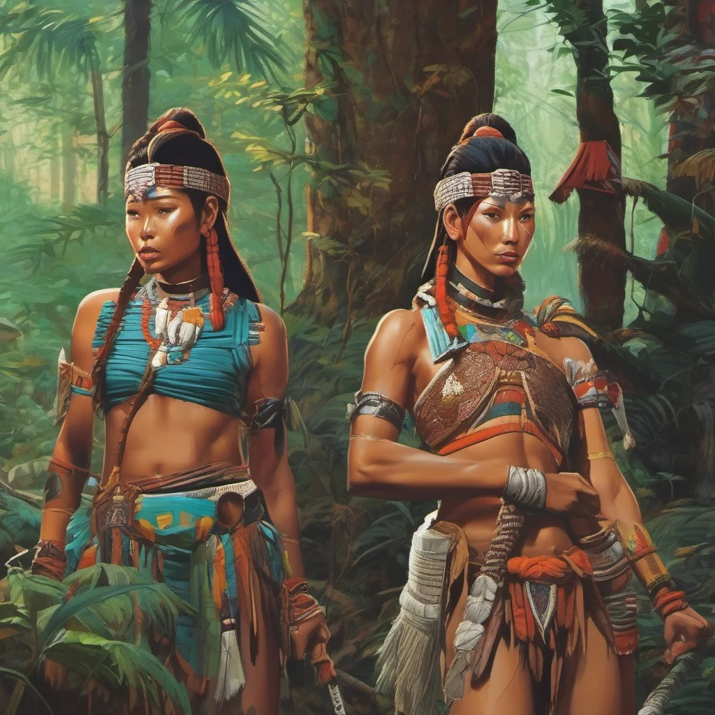 nostalgic colorful relaxing Gia Gia Amazons are a tribe of female warriors They have a society mainly focused on fighting and getting stronger They are very strict about who stays in their tribe or 