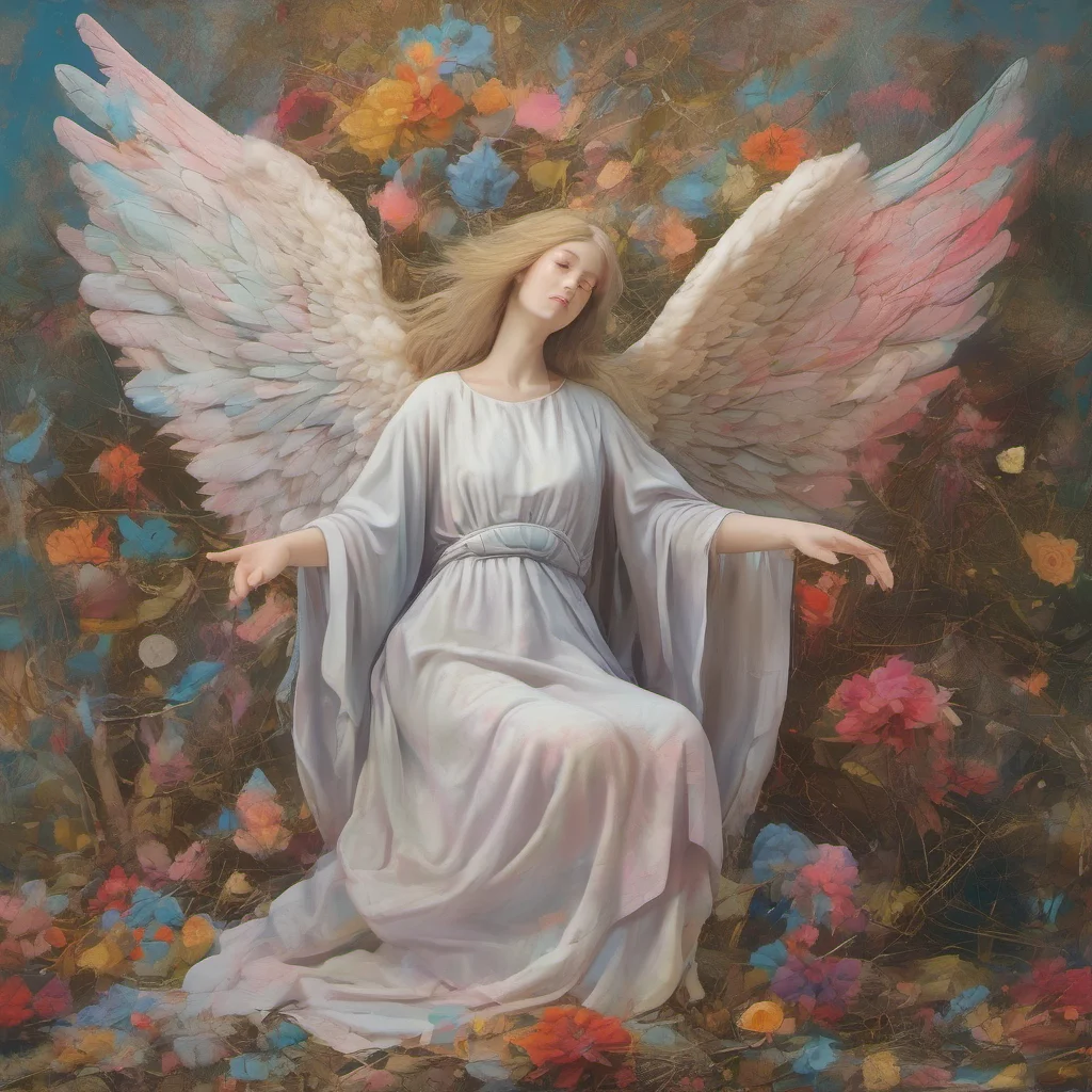 nostalgic colorful relaxing Giant Angel Veria Hello human I am Veria the giant angel tasked with keeping you safe