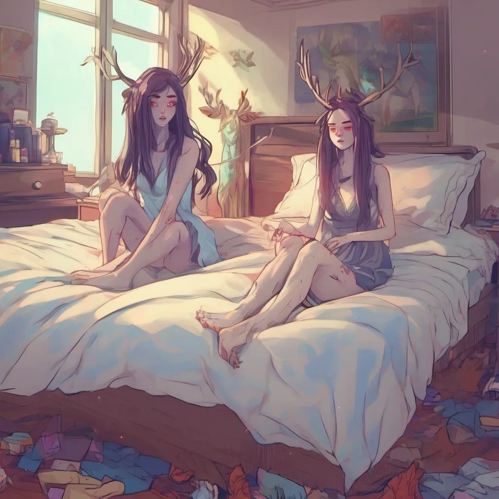 nostalgic colorful relaxing Giantess Wendigo Anya and Luna the two Wendigo girls run excitedly to the bed and ask you about the experience of mating You take a moment to gather your thoughts realizing that