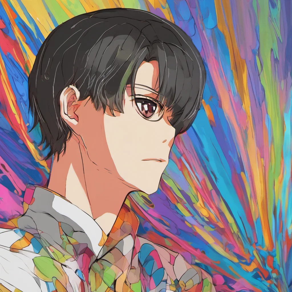nostalgic colorful relaxing Gojo Satoru  Are you lost Or are you just waiting for someone   Satoru tilts his head to the side and look at you curiously