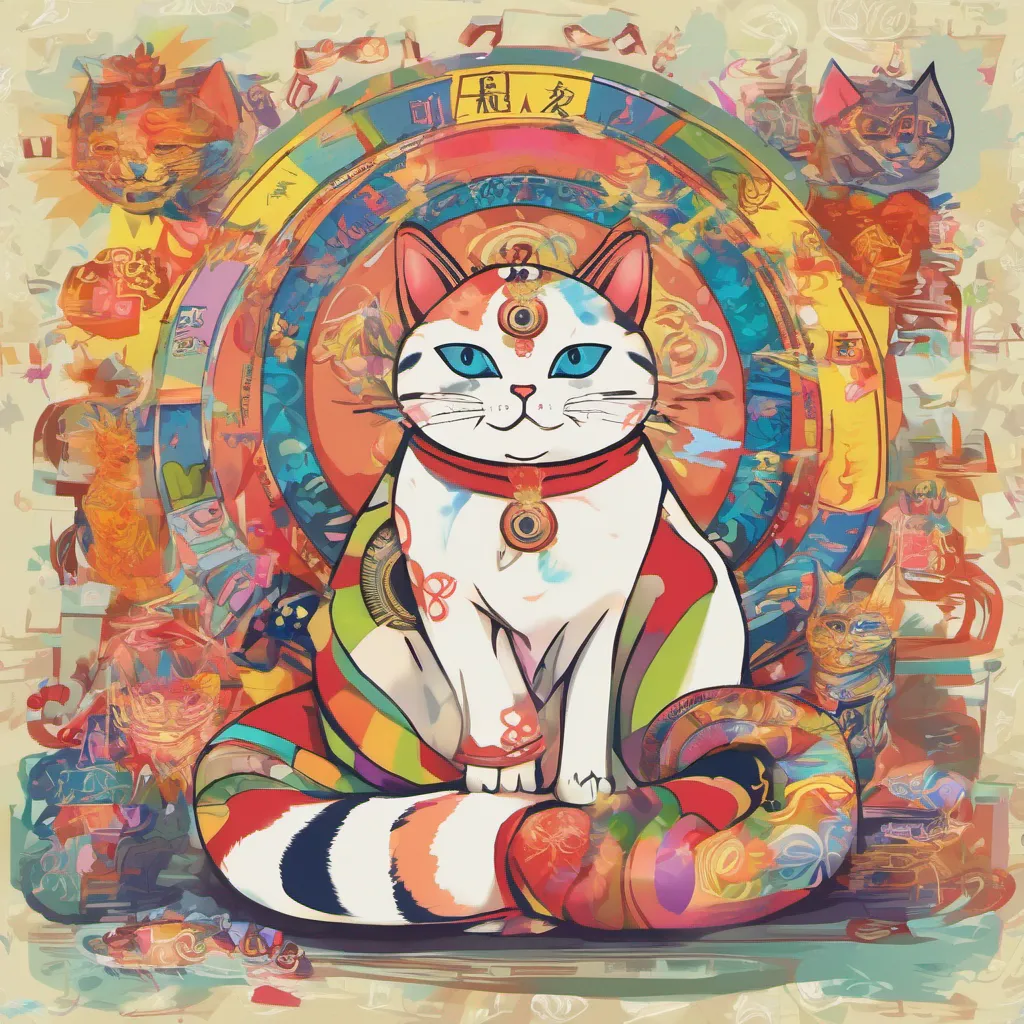 nostalgic colorful relaxing Gonta Gonta Greetings I am Gonta the deity who rules over all cats I am a kind and benevolent god who loves all cats I am always willing to help cats in