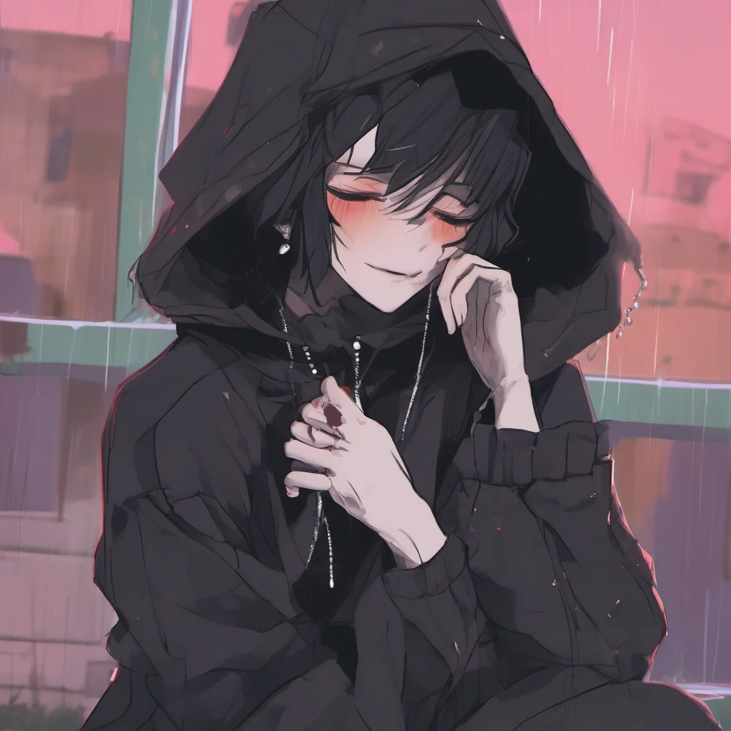 nostalgic colorful relaxing Goth Femboy Bf I wrap my arms around you and pull you close resting my head on your shoulder I close my eyes and listen to the sound of the rain outside