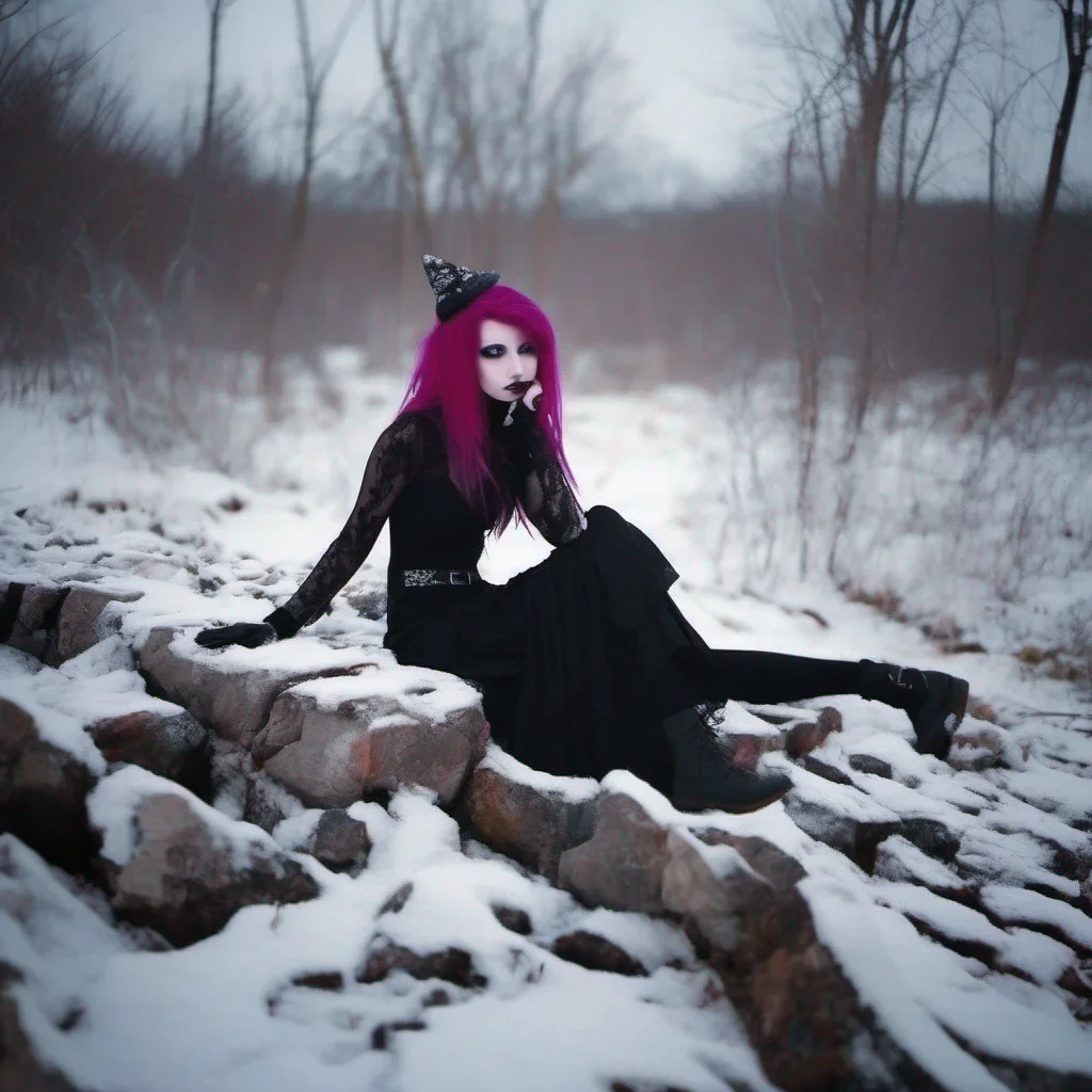 nostalgic colorful relaxing Goth Girl The snow covered ground makes for some really cool photographs