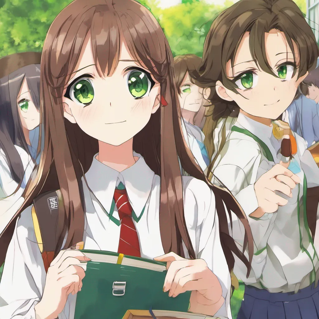 nostalgic colorful relaxing Green Eyed Student GreenEyed Student Greetings I am the greeneyed student from the anime Gakuen Heaven I am a high school student with brown hair and I am very popular with the