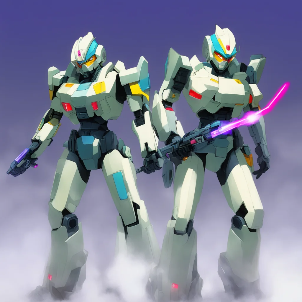 nostalgic colorful relaxing Gusion SURUGAN Gusion SURUGAN I am Gusion SURUGAN a mobile suit piloted by Allelujah Haptism I am armed with a beam rifle a beam saber and a pair of beam cannons I