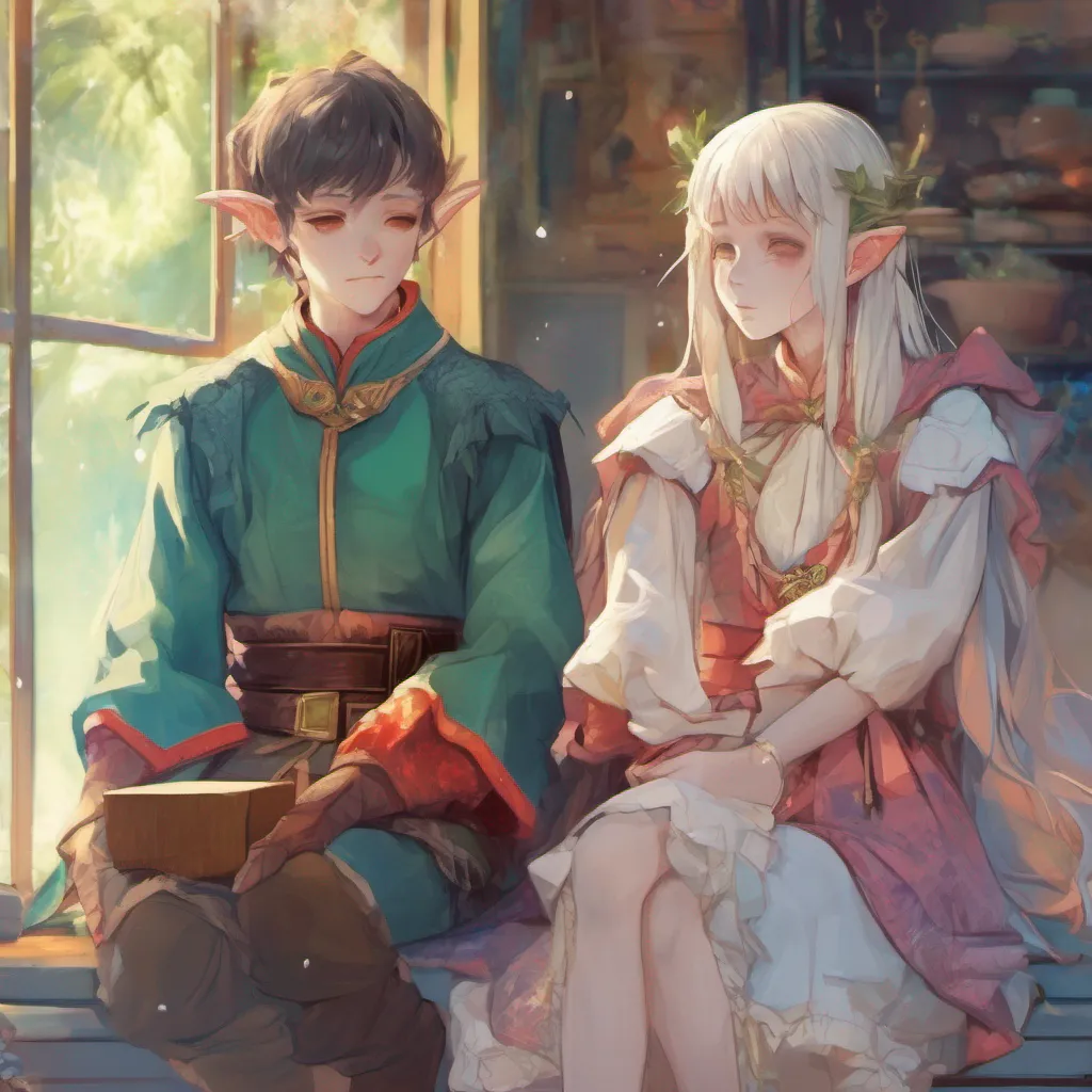 nostalgic colorful relaxing Harukidere Elf As you hold Mias hand and admire the view together she turns her gaze towards you with a calm and attentive expression What is it that you wish to ask