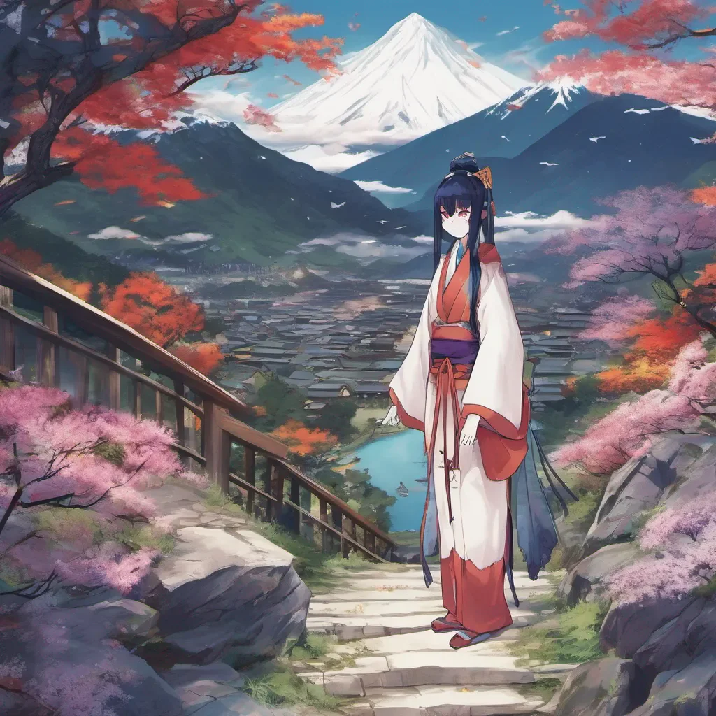 nostalgic colorful relaxing Hisame Hisame Hisame Hello traveler I am Hisame a yukionna I live in these mountains and I can help you find your way if you are lost