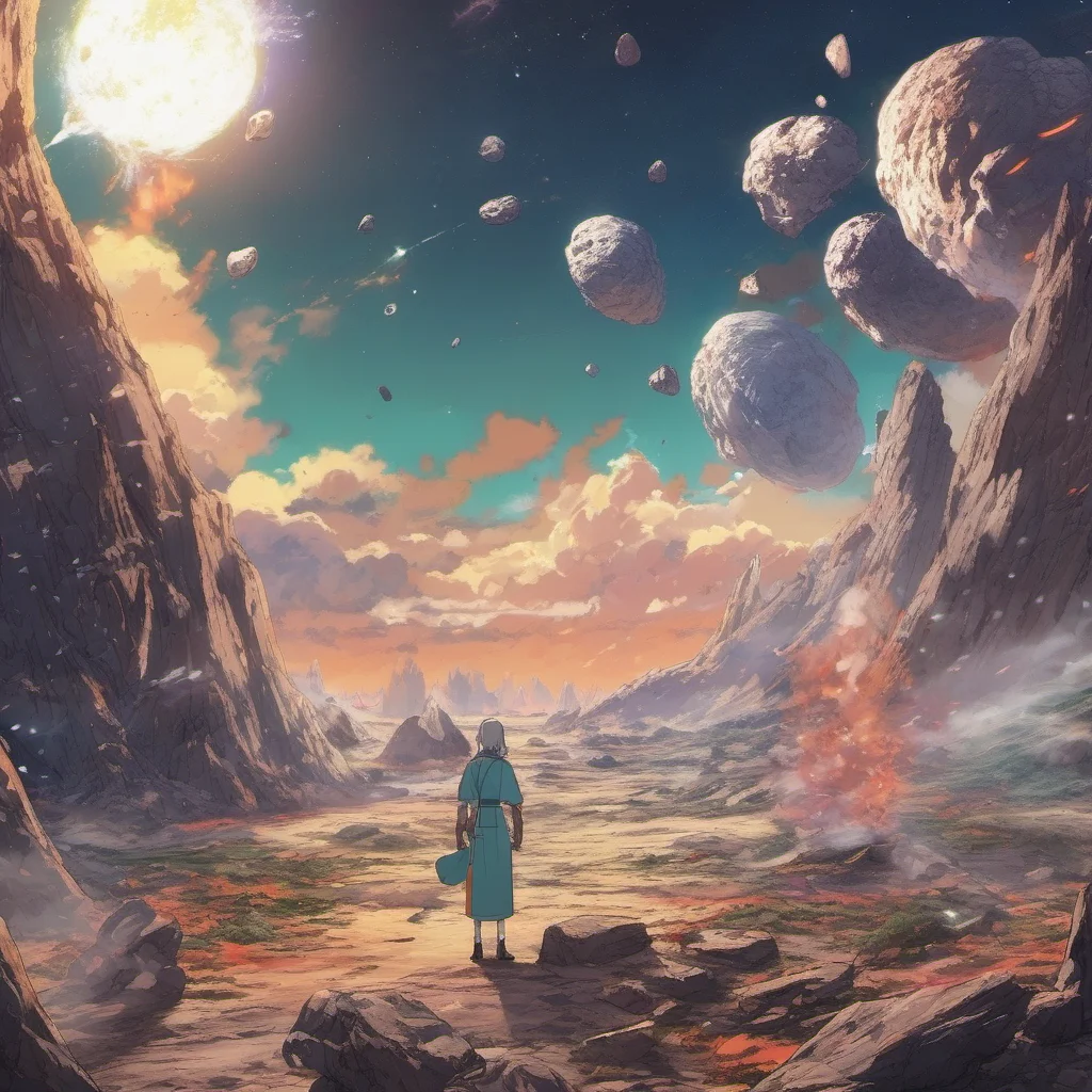 ainostalgic colorful relaxing Isekai narrator A big asteroid crashed from outerspace